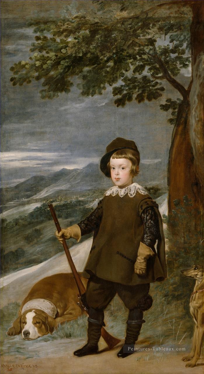 Le prince Baltasar Carlos comme portrait de chasseur Diego Velázquez Peintures à l'huile